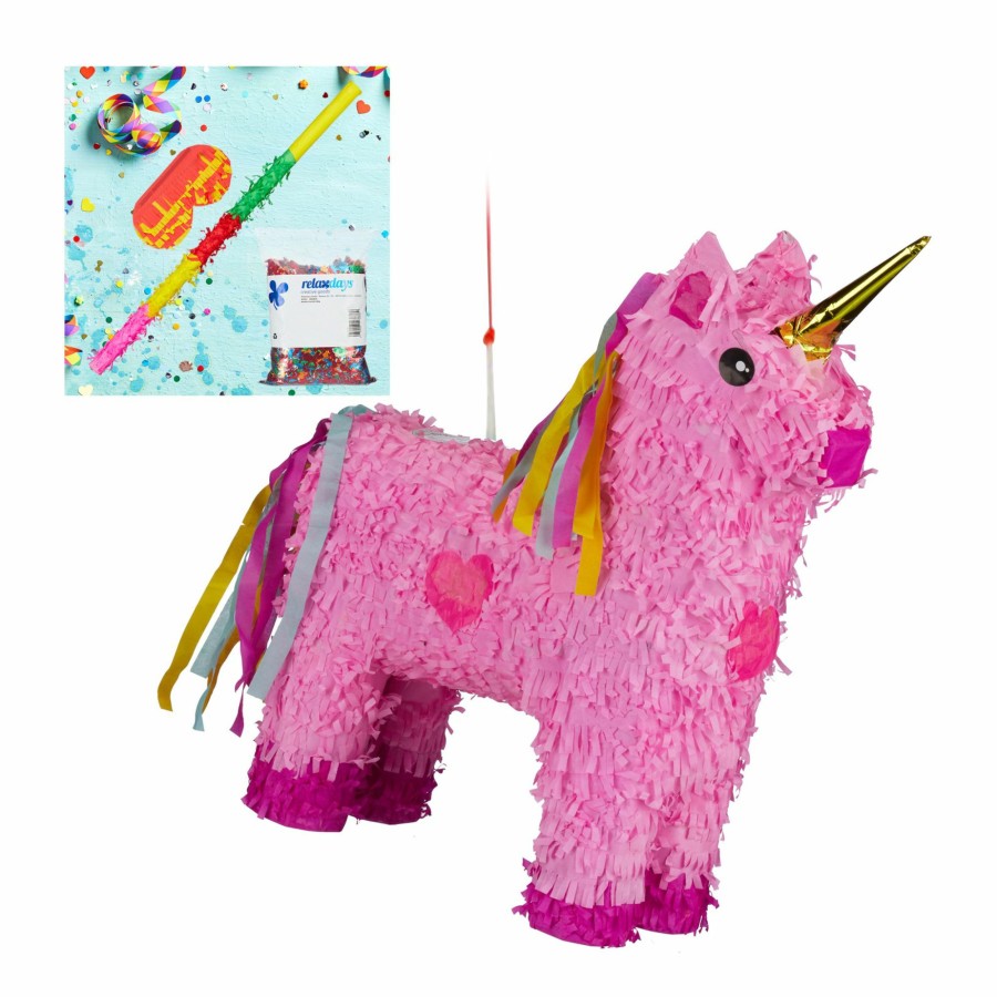 Relaxdays Rosa Einhorn-Pinata-Set Mit Konfetti Wholesale