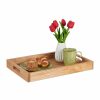 Relaxdays Serviertablett Aus Walnussholz Und Mdf Clearance