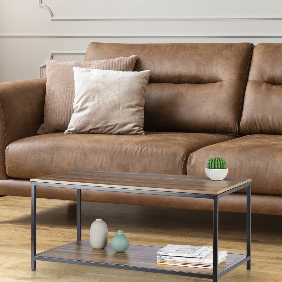 Relaxdays Couchtisch Aus Melamin Mit Metallgestell Online