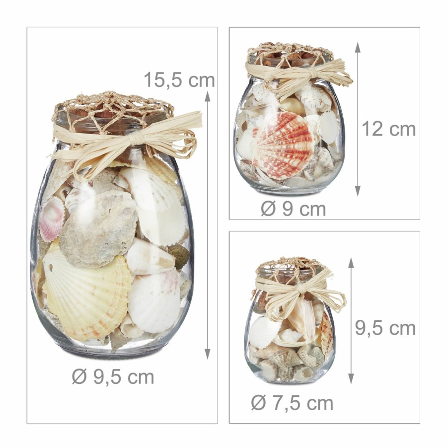 Relaxdays Muschelglas 3Er-Set Clearance