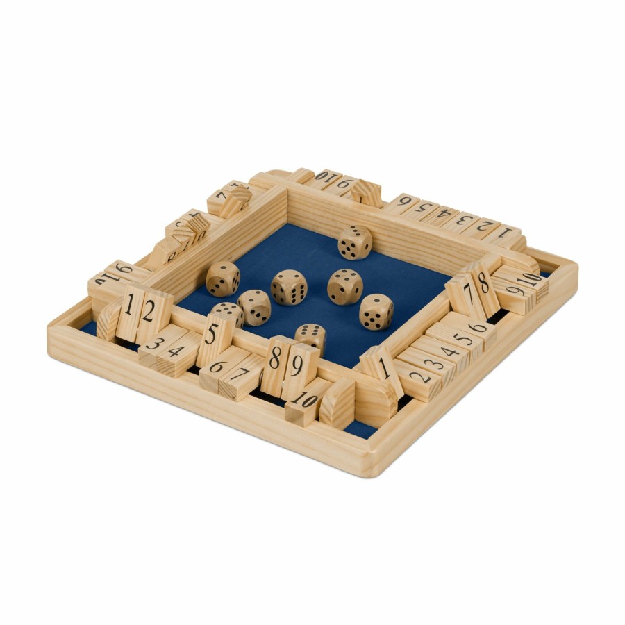 Relaxdays Shut The Box-Spiel Fur 4 Spieler, Blau Clearance