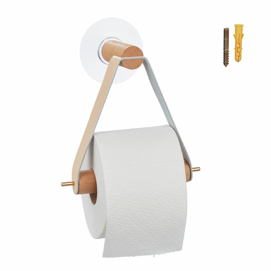 Relaxdays Toilettenpapierhalter Aus Holz An Einem Band Online