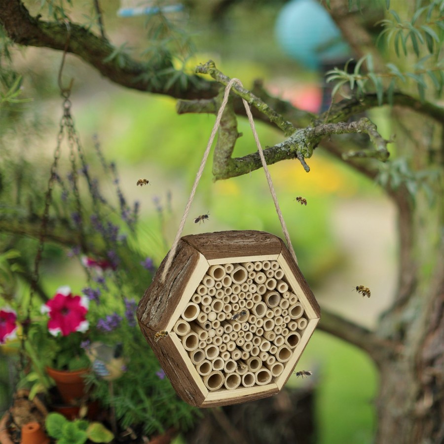 Relaxdays Sechseckiges Insektenhotel Fur Bienen New