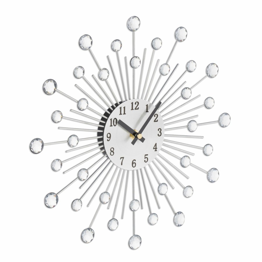 Relaxdays Wanduhr Mit Glitzersteinen O 33Cm Clearance