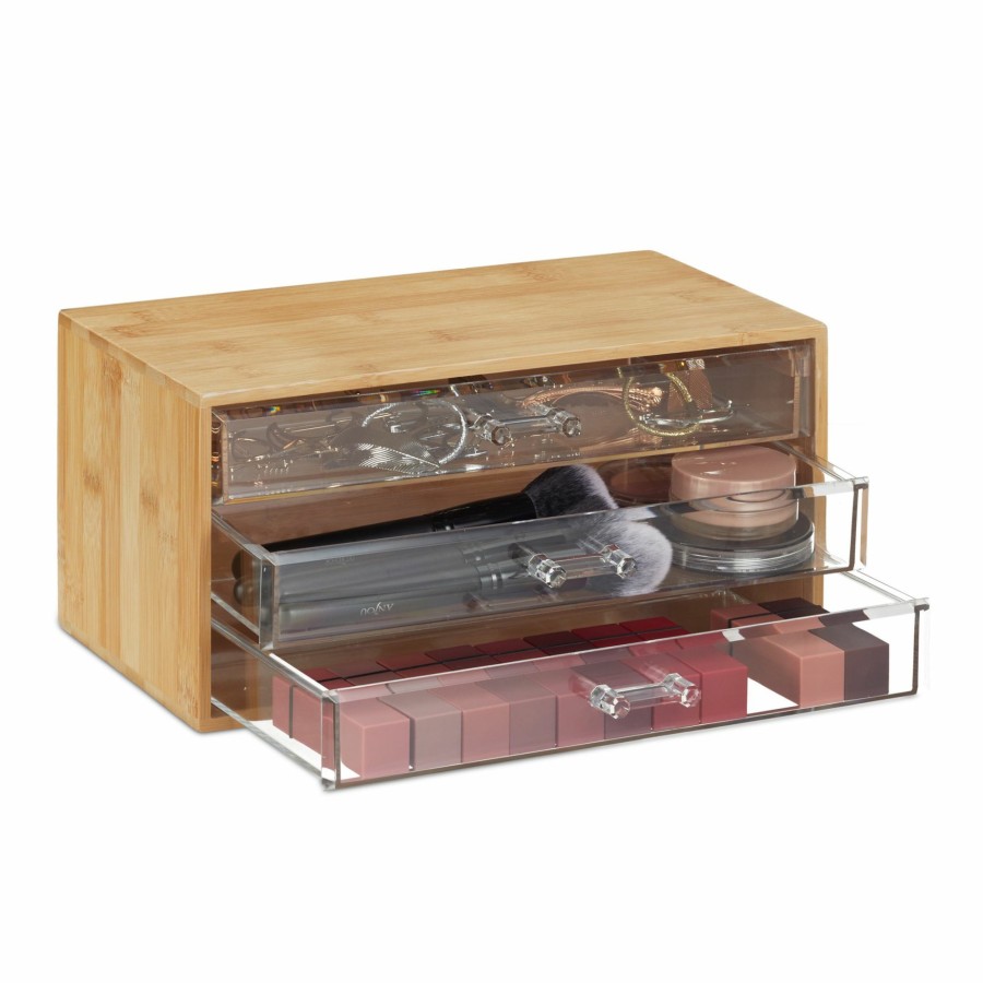 Relaxdays Make-Up-Organizer Aus Bambus New