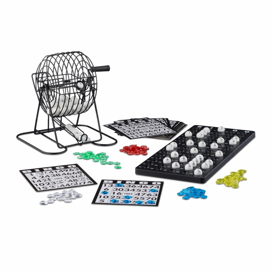 Relaxdays Bingo-Spiel Mit Metallkafig New