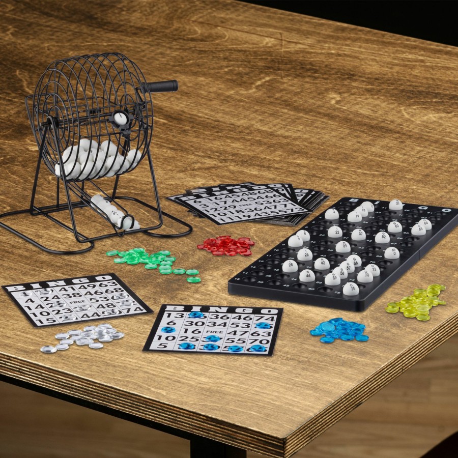 Relaxdays Bingo-Spiel Mit Metallkafig New