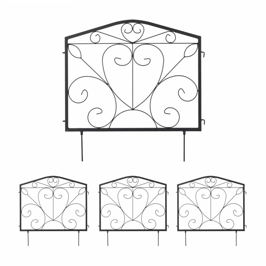 Relaxdays Set Mit 4 Rasenkantenstucken Im Herzdesign Best