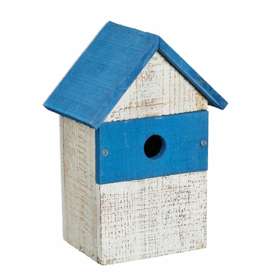 Relaxdays Blaues Vogelhaus Aus Holz Clearance