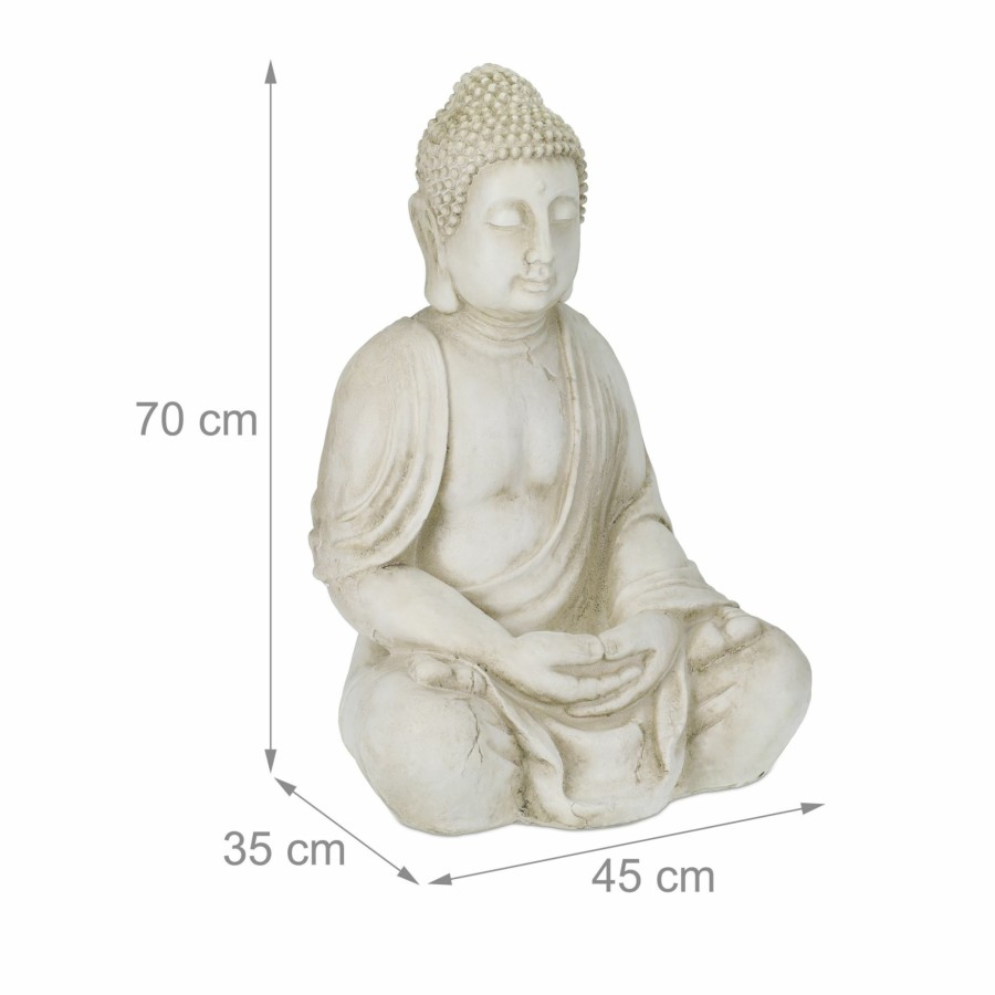 Relaxdays Vintage Weise Buddha-Statue 70 Cm Clearance