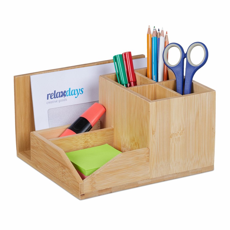 Relaxdays Schreibtisch-Organizer Aus Bambus Hot