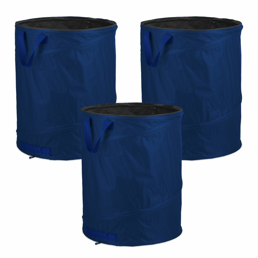 Relaxdays Set Mit 3 Pop-Up-Gartensacken, 160 L, Blau New