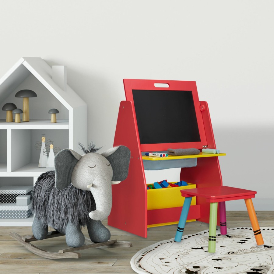 Relaxdays Rotes Kinderregal Mit Tafel Hot