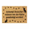 Relaxdays Kokosfaser-Fusmatte Mit Katzen Und Deutschem Spruch New