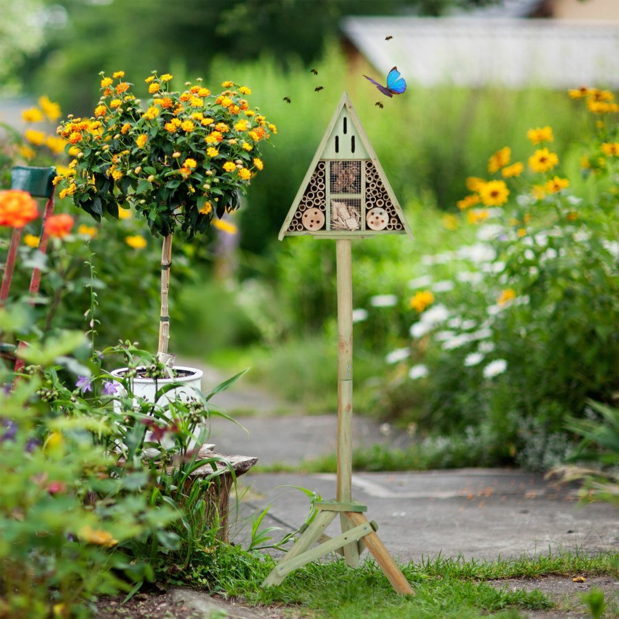 Relaxdays Dreieckiges Insektenhotel Auf Stander Wholesale