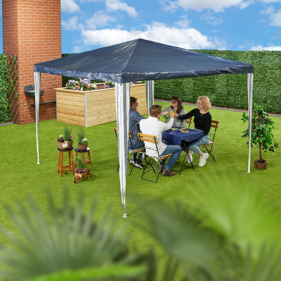 Relaxdays Dunkelblauer Pavillon 3X3M Online