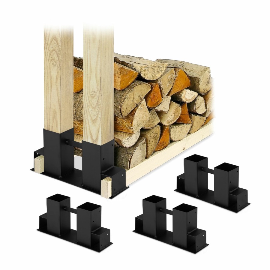 Relaxdays Holzstapelhilfe 4Er Set Wholesale