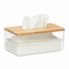 Relaxdays Transparente Taschentuchbox Mit Bambusdeckel Clearance