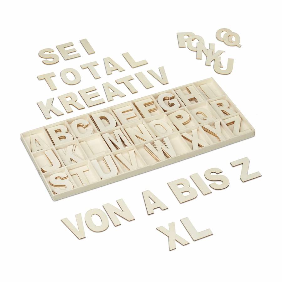 Relaxdays 104-Teiliges Holzbuchstaben-Set Xl Online