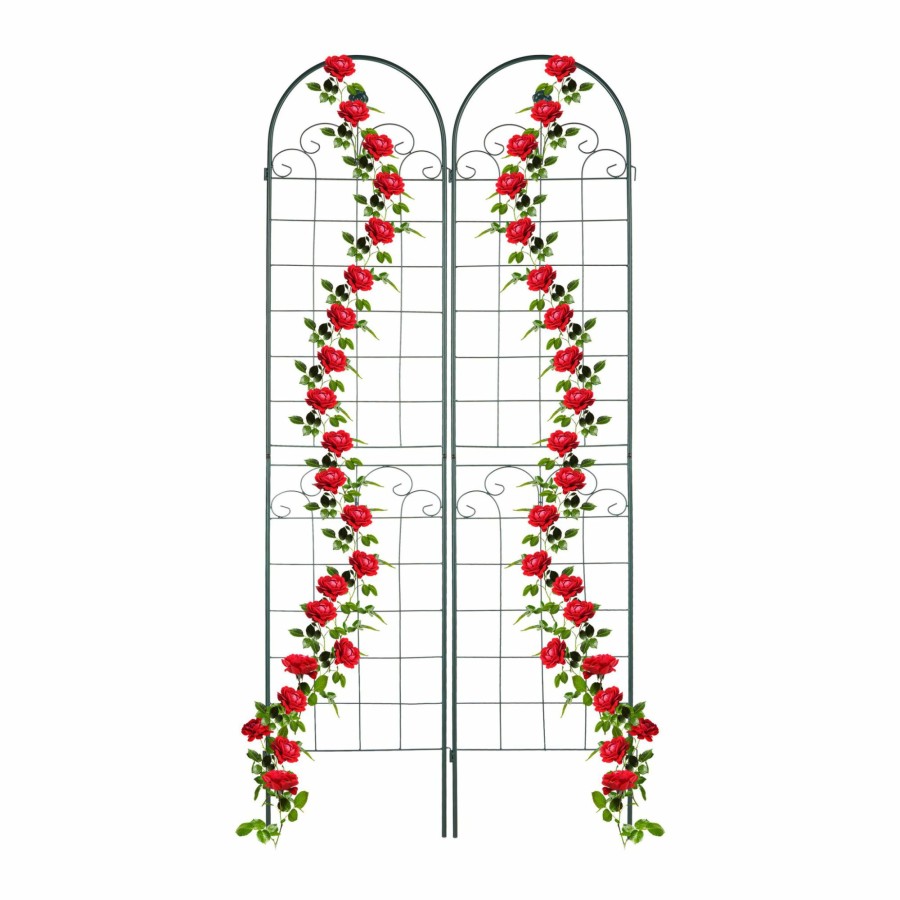 Relaxdays Dunkelgrunes Rankgitter, 2Er-Set, 220 Cm New