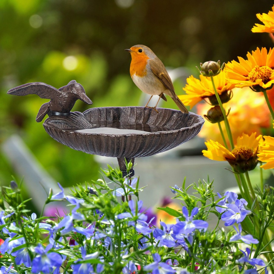 Relaxdays Vogeltranke Aus Gusseisen Mit Pfahl Clearance