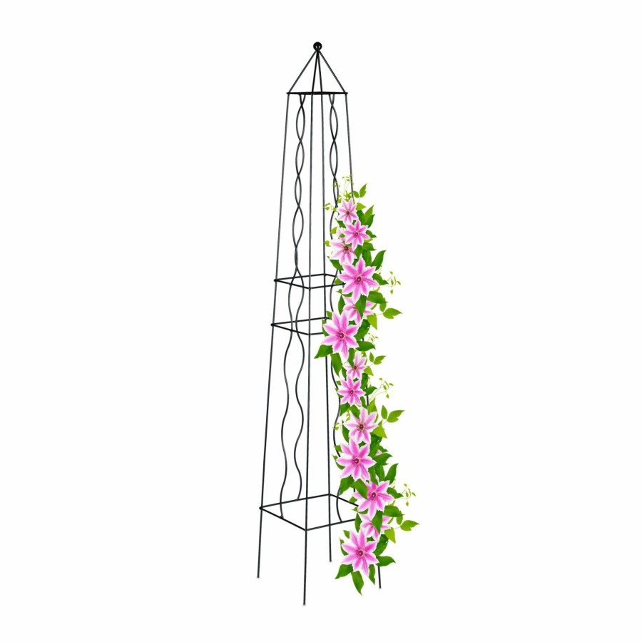 Relaxdays Gartenobelisk In Schwarz Clearance