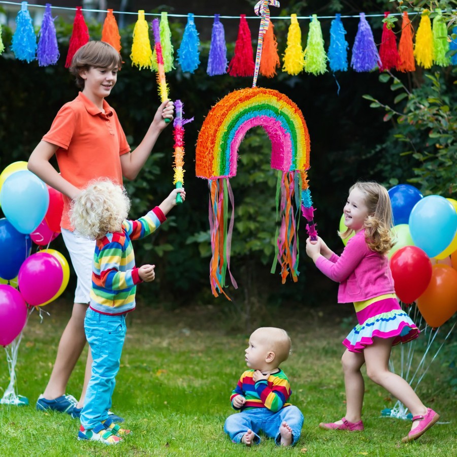 Relaxdays Regenbogen-Pinata-Set Mit Konfetti Best