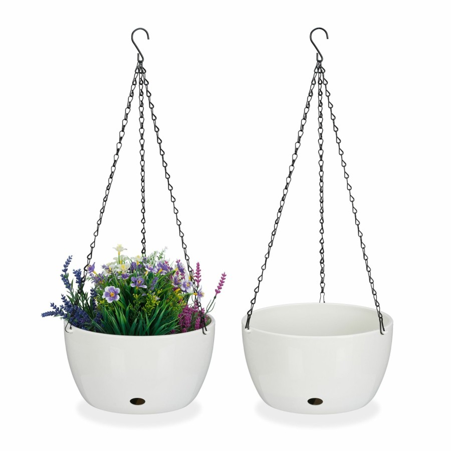 Relaxdays Grose Blumentopfe Mit Wasserreservoir Online