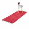 Relaxdays Flachgewebter Teppich Aus Roter Baumwolle New