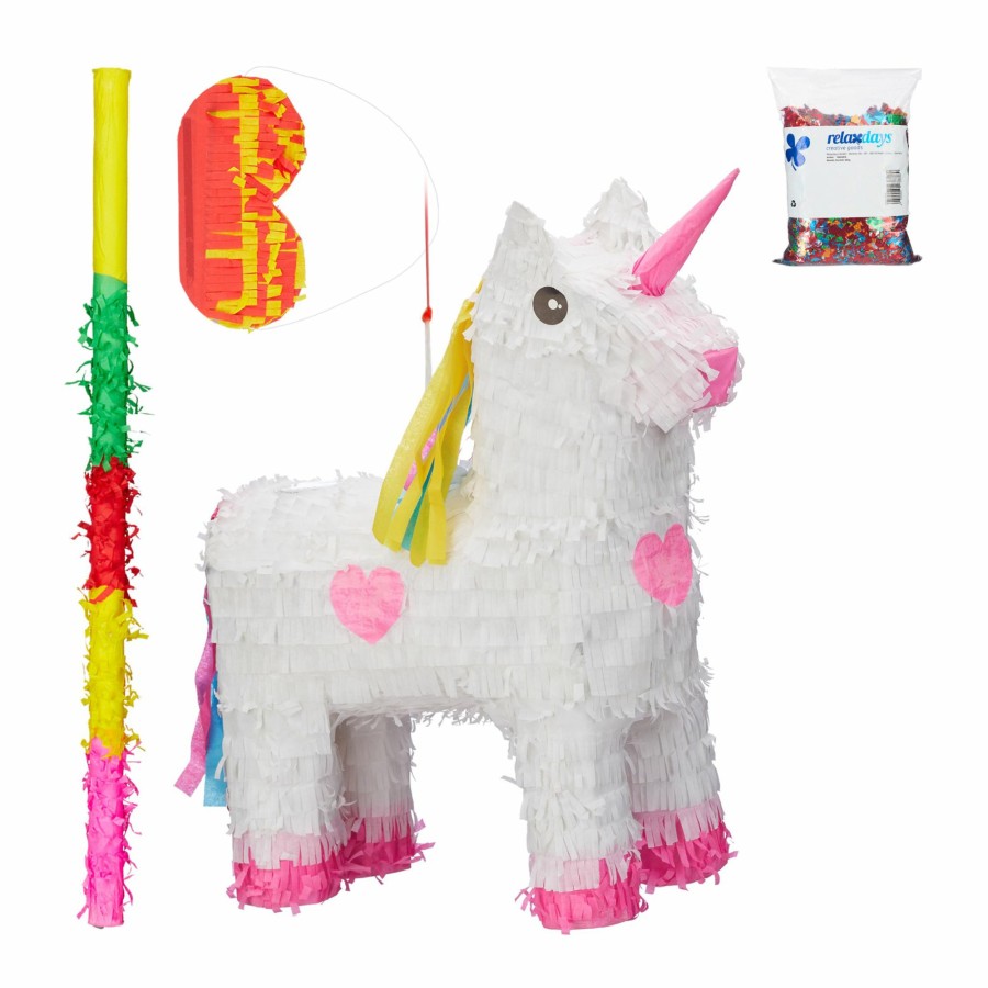 Relaxdays Einhorn-Pinata-Set Mit Konfetti New