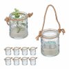 Relaxdays Set Mit 12 Vintage-Kerzenlaternen Aus Glas New