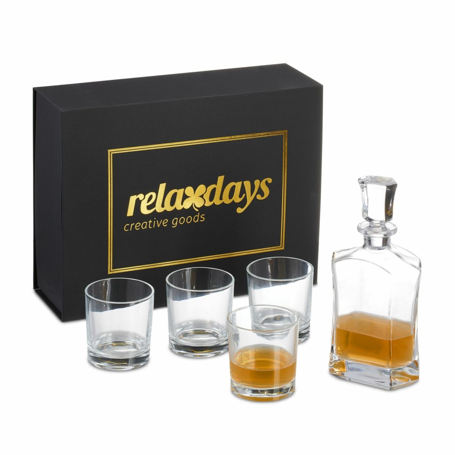 Relaxdays 5-Teiliges Whisky-Set, Dekanter Und Glaser Clearance