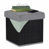 Relaxdays Hocker Mit Staufach In Schwarz Hot