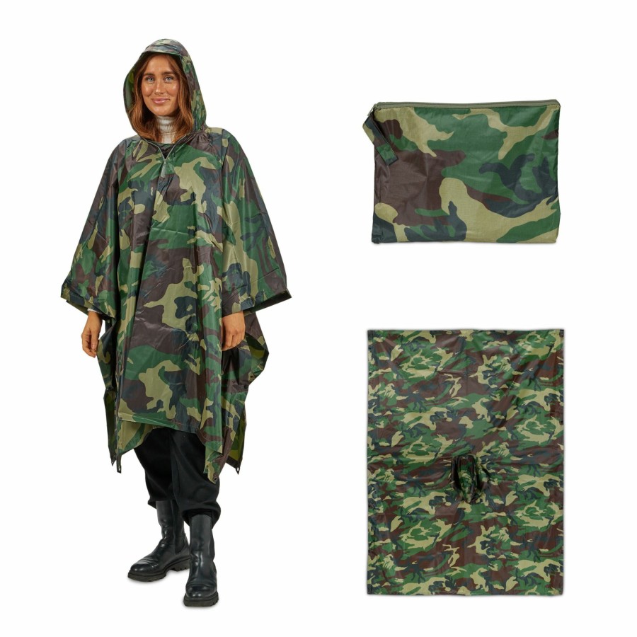 Relaxdays Multifunktionaler 3-In-1-Regenponcho Clearance