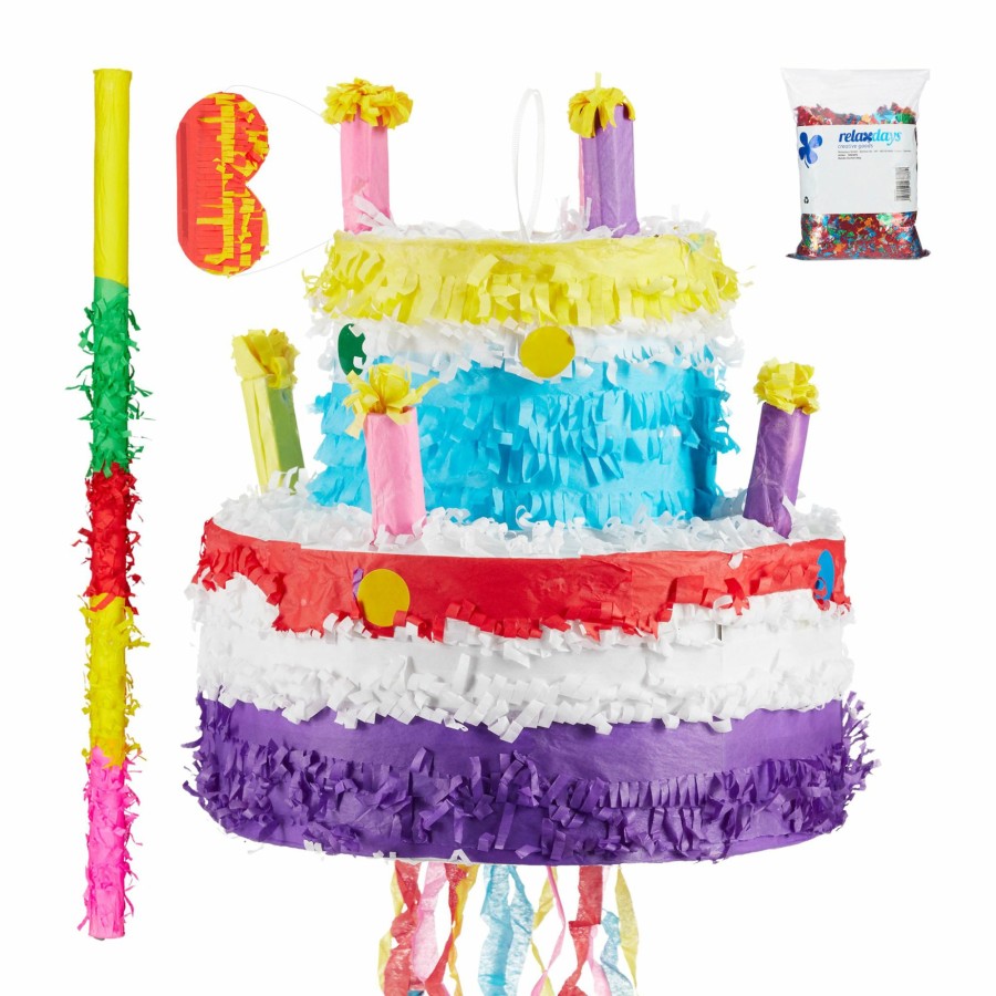 Relaxdays Geburtstagskuchen-Pinata-Set Mit Konfetti Wholesale