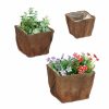 Relaxdays Blumentopf Aus Kokosnuss Und Holz, 3Er-Set Hot