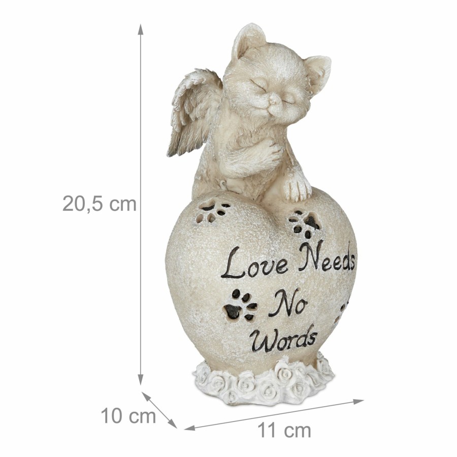 Relaxdays Engel-Katzenstatue-Ornament New