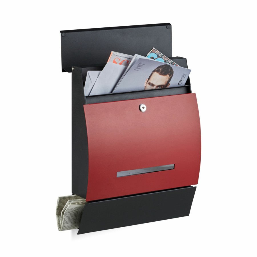 Relaxdays Briefkasten Mit Zeitungsschlitz New