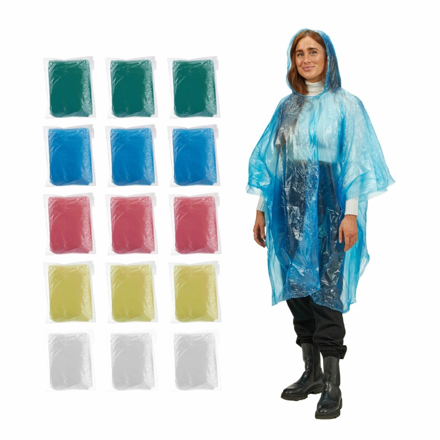 Relaxdays Regenponcho 15Er Set Mehrfarbig Online