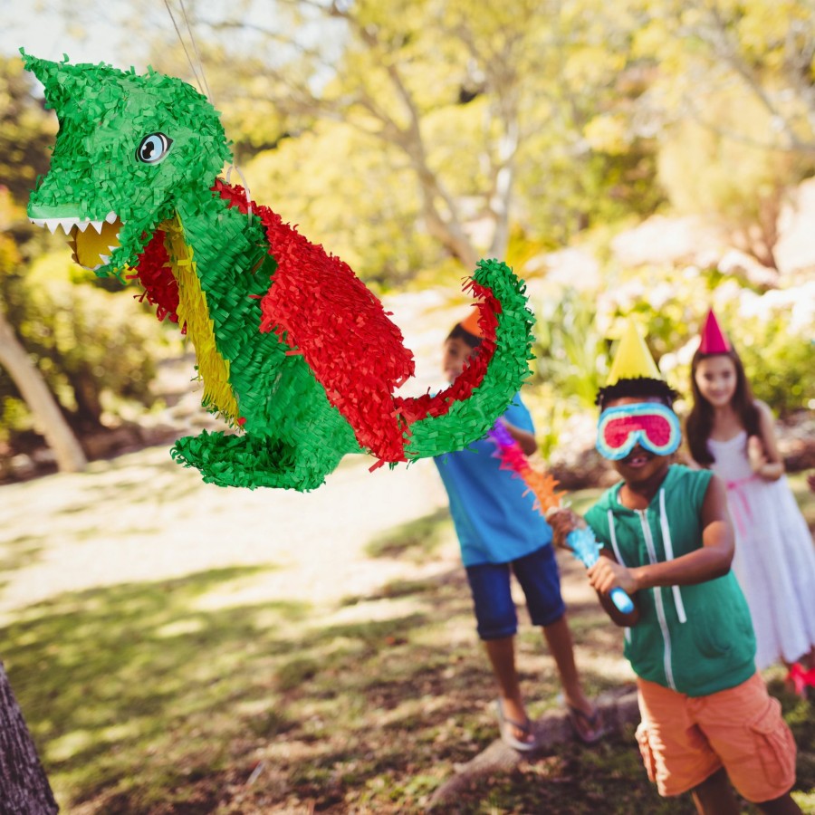 Relaxdays Dinosaurier-Pinata-Set Mit Konfetti Hot