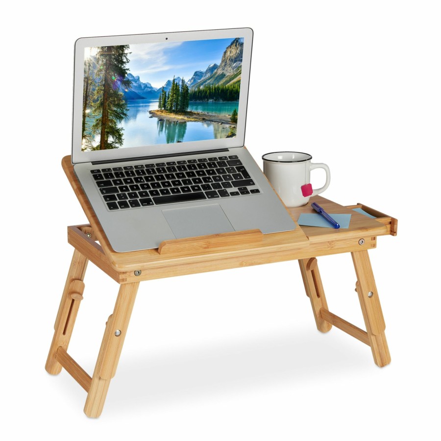 Relaxdays Faltbarer Laptopstander Aus Bambus Wholesale