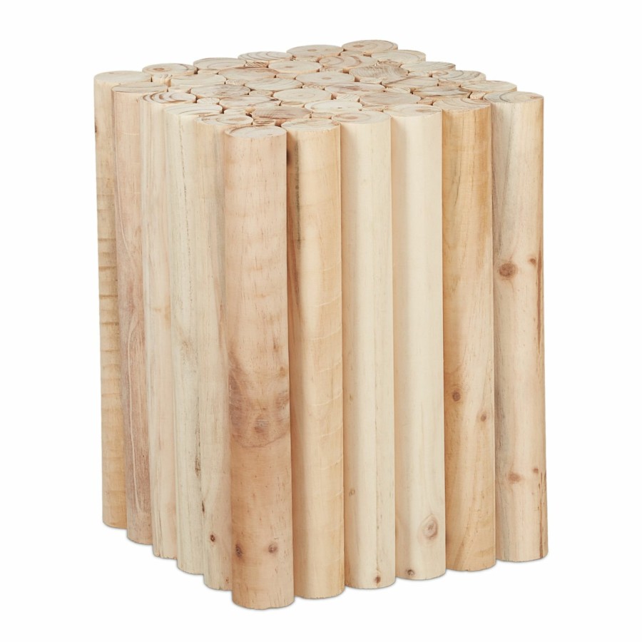 Relaxdays Naturlicher Blumenhocker Aus Holz Wholesale