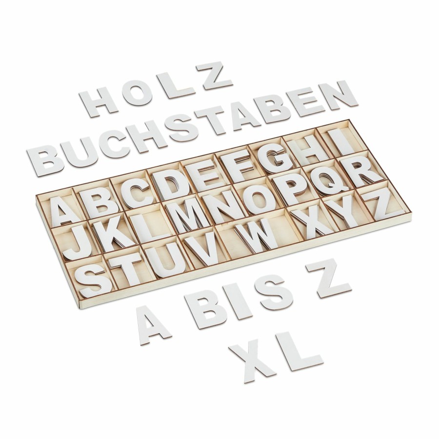 Relaxdays 104-Teiliges Xl-Holzbuchstaben-Set Wholesale