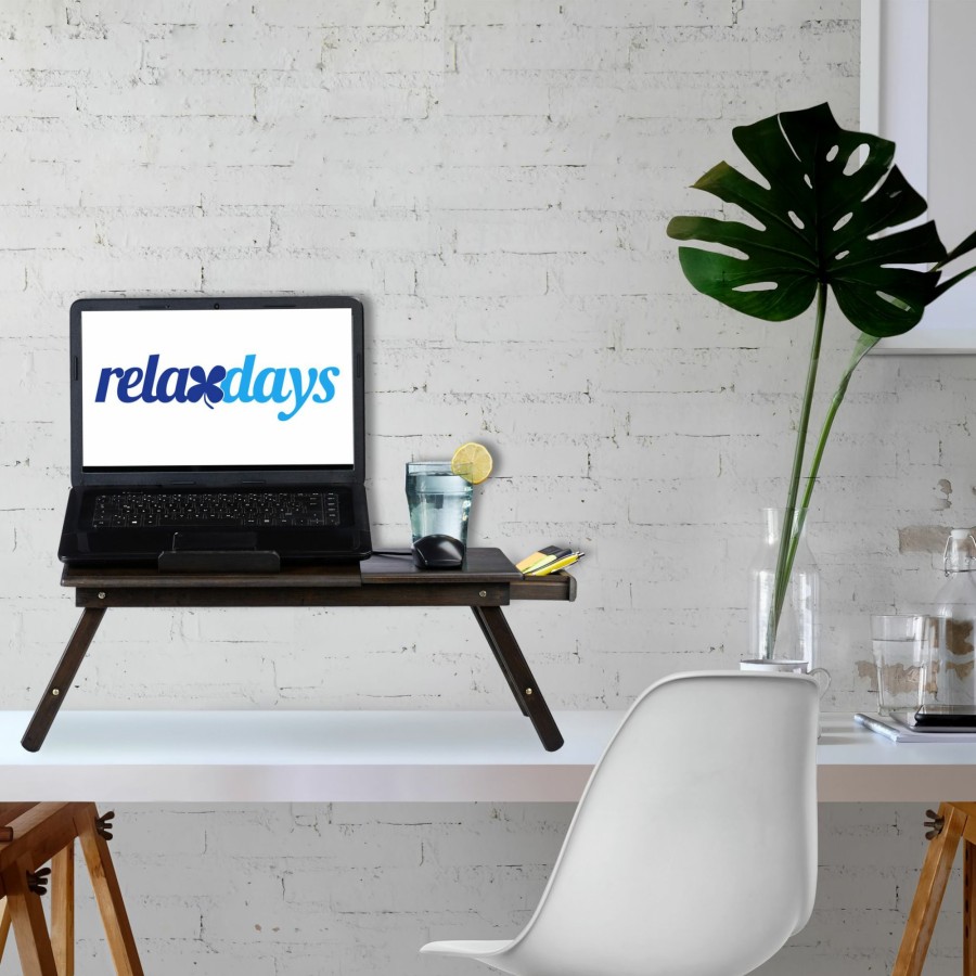 Relaxdays Dunkelbrauner Laptoptisch Aus Bambus New