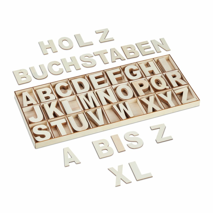 Relaxdays Holzbuchstaben-Set 208-Tlg. Wholesale