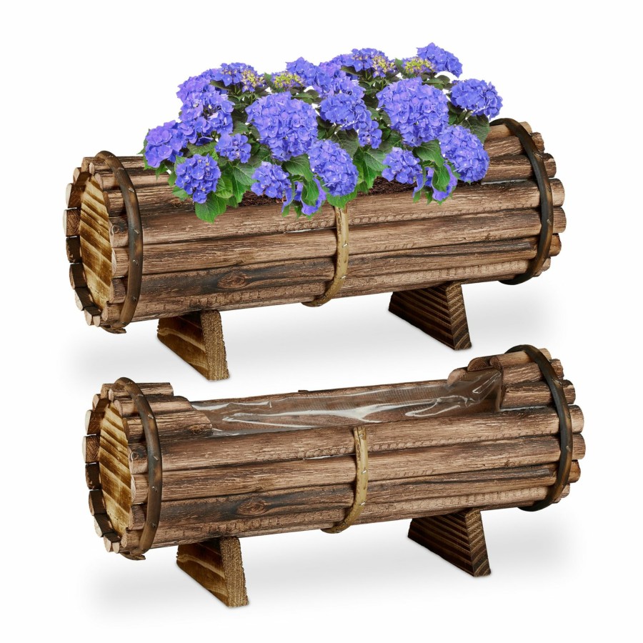 Relaxdays 2X Blumenkasten Aus Holz New