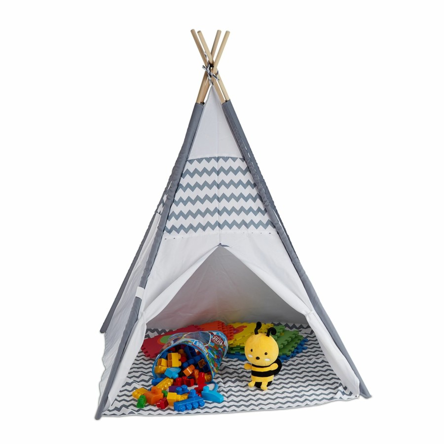 Relaxdays Kinder-Tipi-Zelt Mit Zick-Zack-Muster New