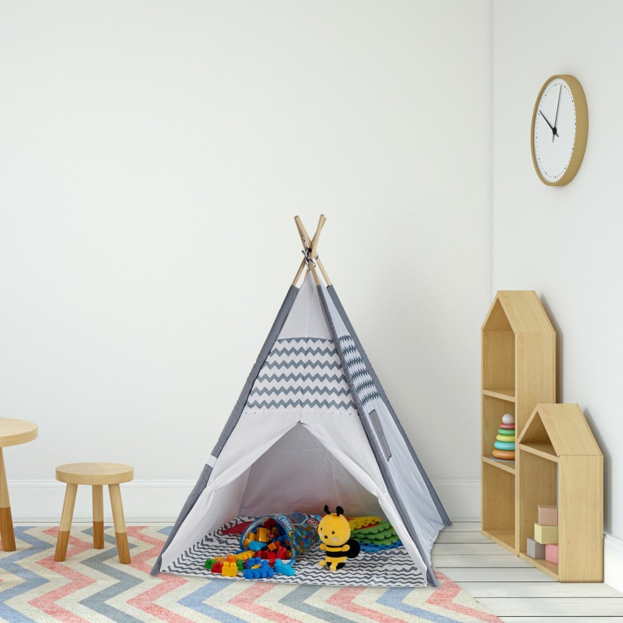 Relaxdays Kinder-Tipi-Zelt Mit Zick-Zack-Muster New