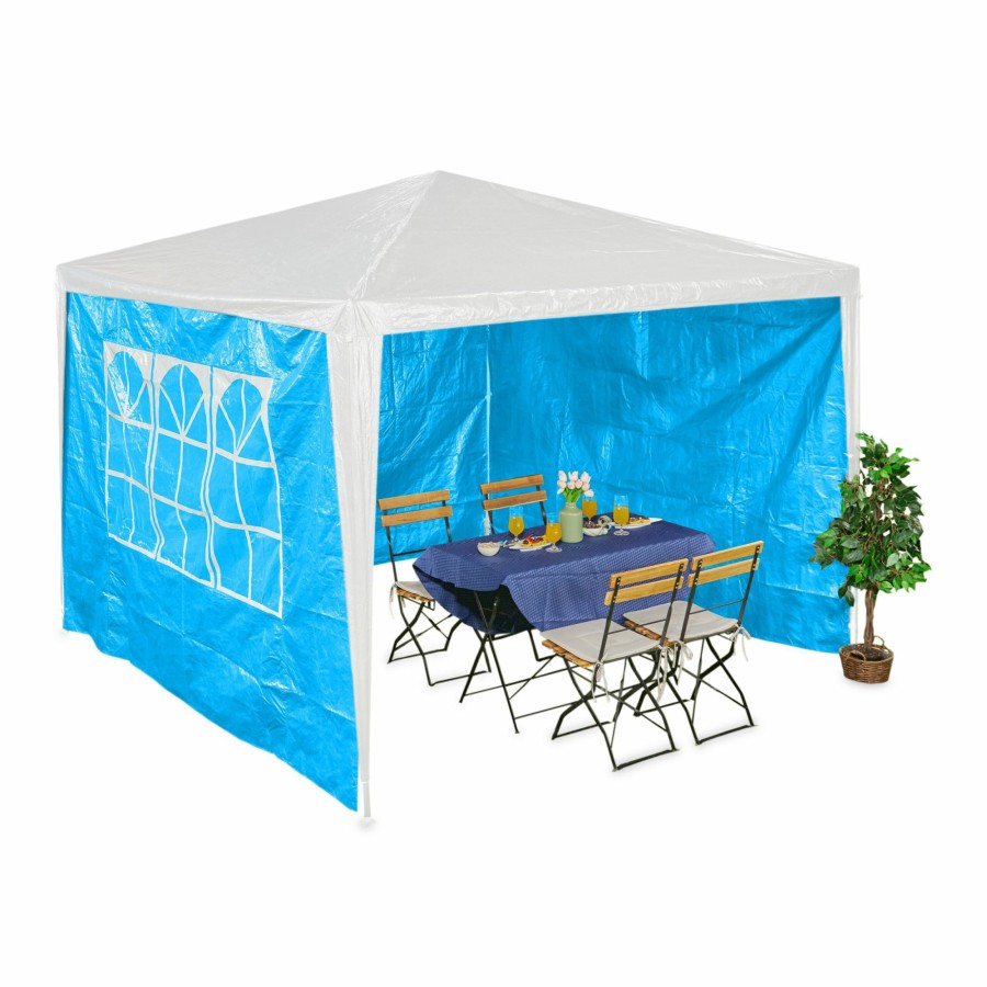 Relaxdays 3X Set Blaue Pavillon-Seitenteile Clearance