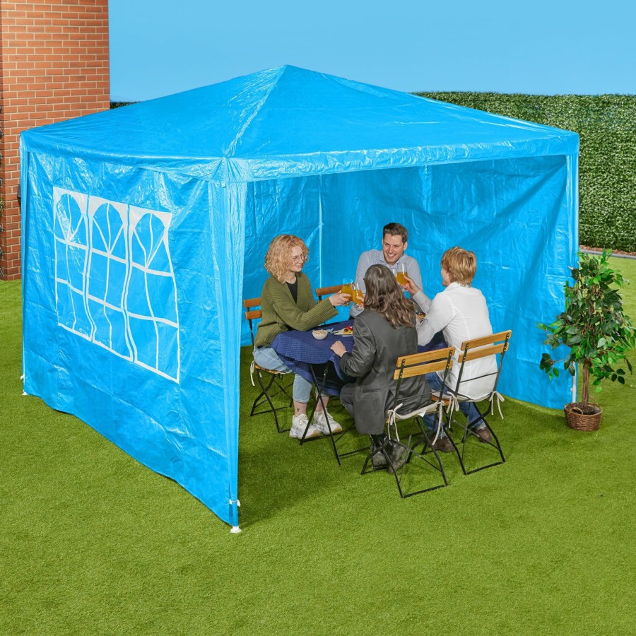 Relaxdays 3X Set Blaue Pavillon-Seitenteile Clearance